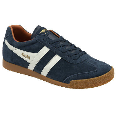 GOLA Harrier Suede Trainers in Navy/Off White/Moody Orange