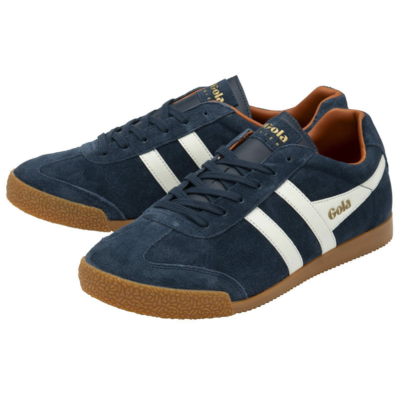 Harrier Suede Trainers in Navy/Off White/Moody Orange