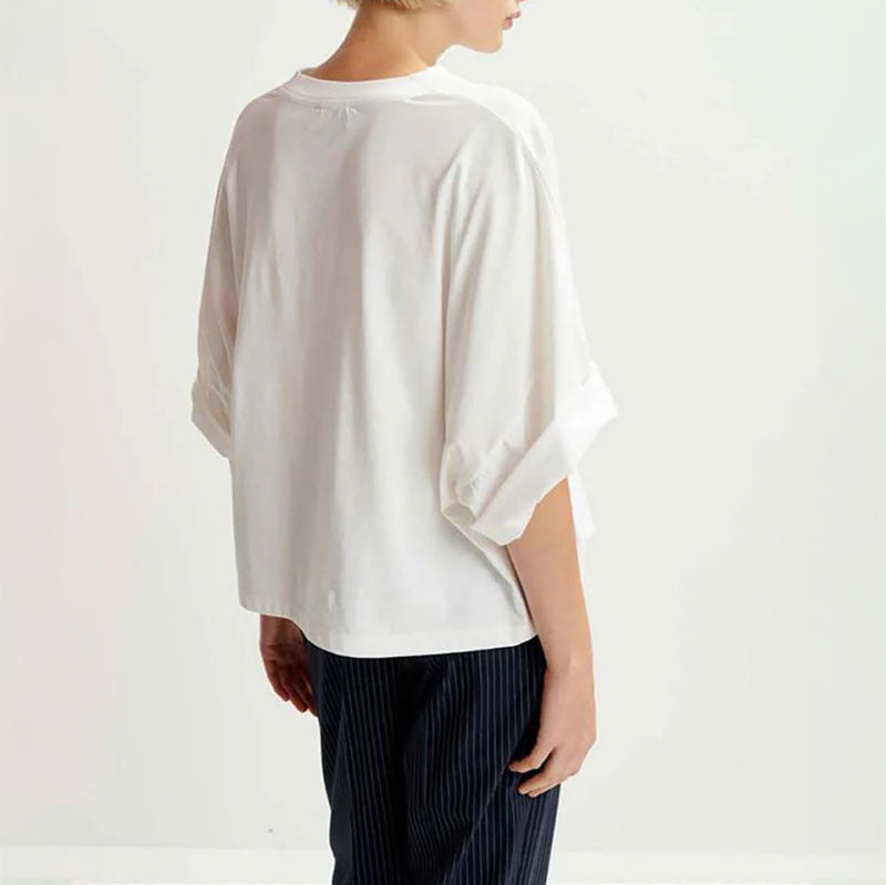 ESSENTIEL ANTWERP Hadio Embroidered T-Shirt in Off White