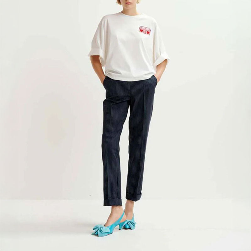 ESSENTIEL ANTWERP Hadio Embroidered T-Shirt in Off White