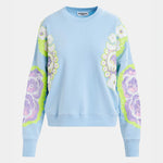 Hecrazy Embroidered Sweatshirt in Combo3 Aqua Blue