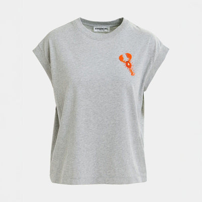 ESSENTIEL ANTWERP Hobster Embroidered T-Shirt in Nimbus Cloud