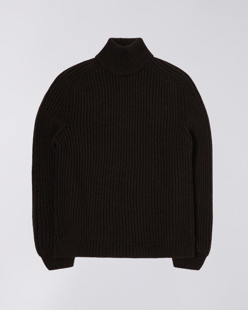 Roni High Collar Sweater in Dark Brown