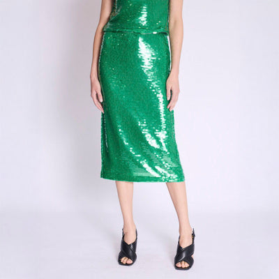 BERENICE Jamy Sequin Skirt in Green