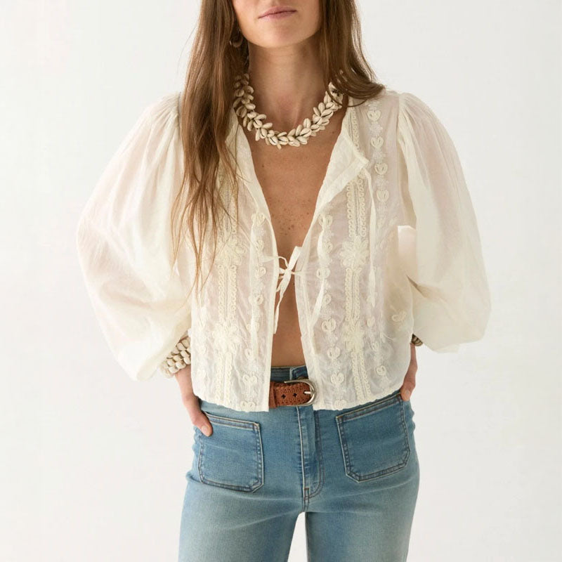 MAISON HOTEL Ludovica Blouse in Pearl