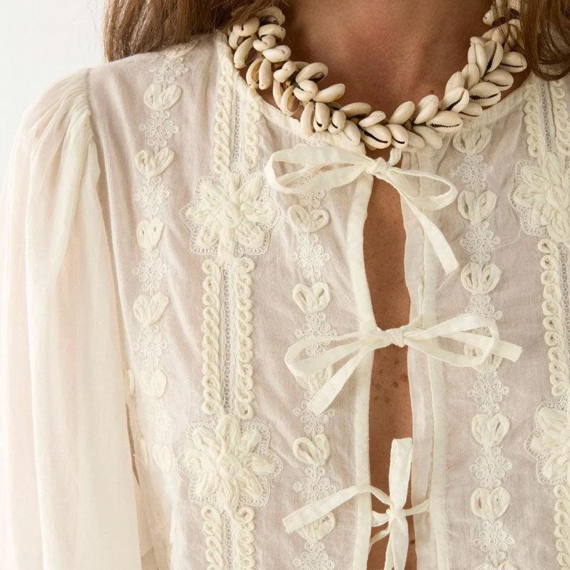 MAISON HOTEL Ludovica Blouse in Pearl