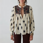 Macarena Printed Blouse in Ivory