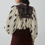 Macarena Printed Blouse in Ivory