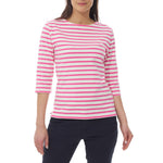 Marina Stripe Top in Ecru/Red