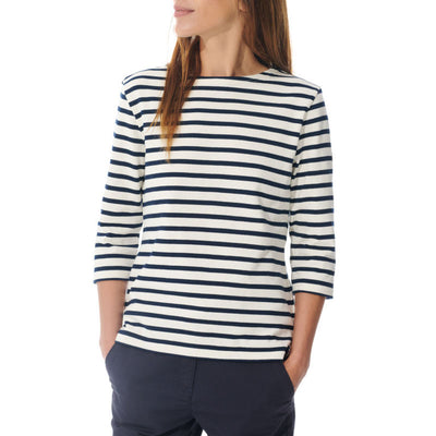 Marina Stripe Top in Ecru/Navy