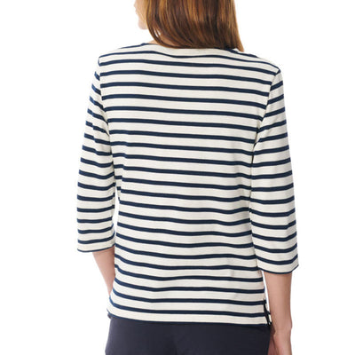 Marina Stripe Top in Ecru/Navy