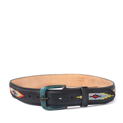 MEXICANA Navajo Cruz Belt in Black