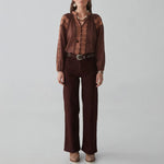 Paula Denim pant in Brick Brown