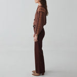 Paula Denim pant in Brick Brown