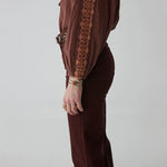 Paula Denim pant in Brick Brown