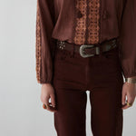 Paula Denim pant in Brick Brown