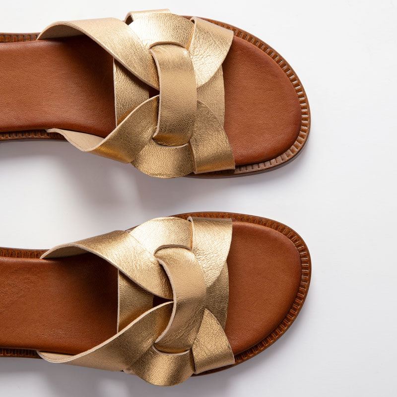 PENELOPE CHILVERS Basque Metallic Sandal in Gold