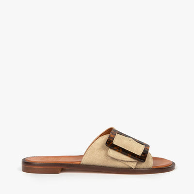 PENELOPE CHILVERS Biarritz Buckle Sandals in Camel