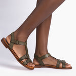 PENELOPE CHILVERS Granada Leather Sandal in Khaki