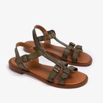 PENELOPE CHILVERS Granada Leather Sandal in Khaki