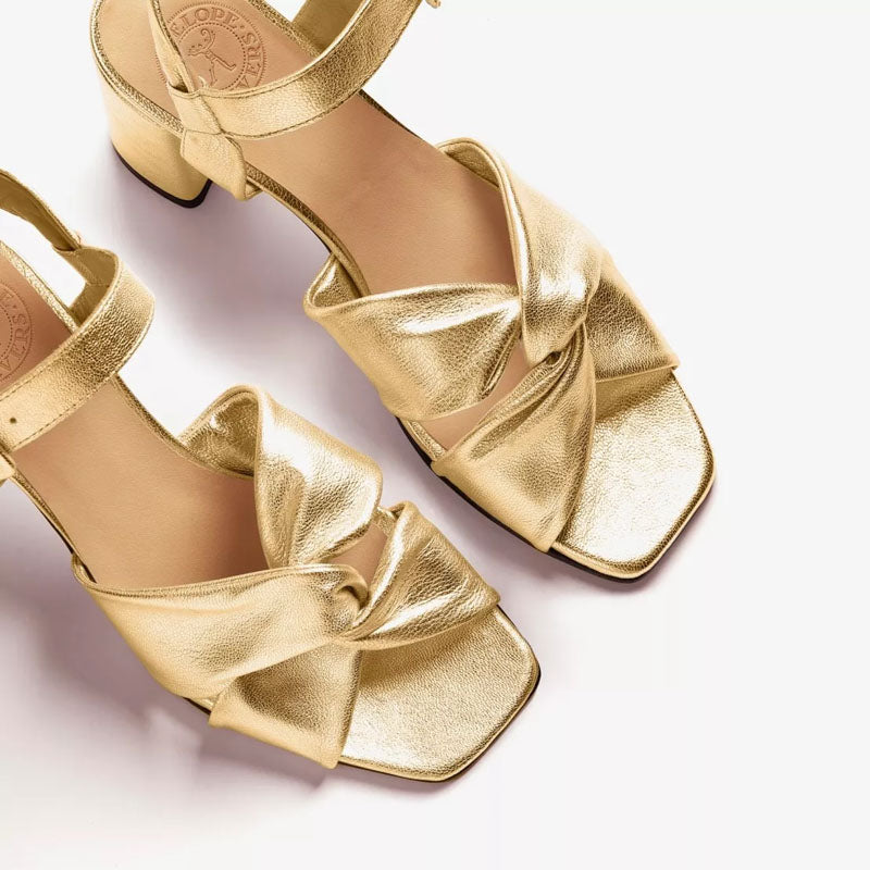 Infinity Metallic Sandal in Gold