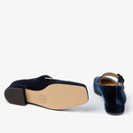 Low Mary Jane Velvet Shoe in Navy