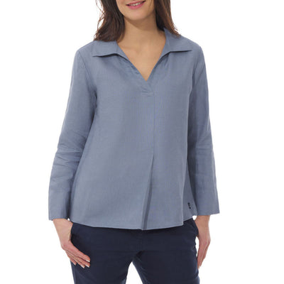 Rezal Linen Blouse in Storm Grey