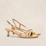 RIVECOUR Sandal 464 Strap Kitten Heel in Gold