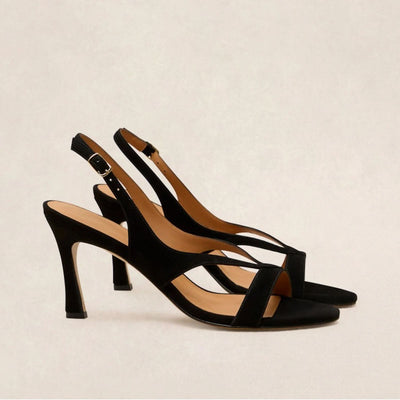 RIVECOUR Sandal 798 Suede Heel in Black