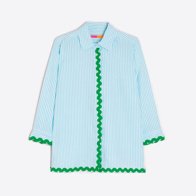 VILAGALLO Alicia Shirt in Turquoise