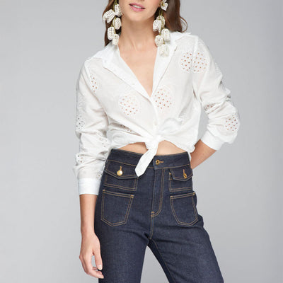 VILAGALLO Tia Pineapple Shirt in White