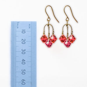 Small Diamond Earrings in Red