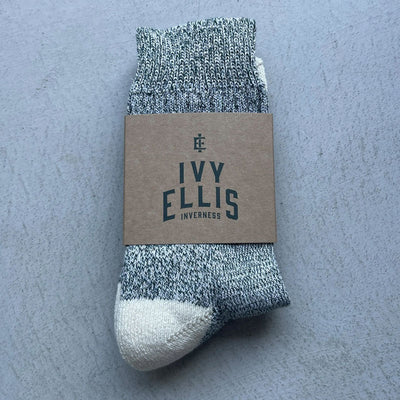 IVY ELLIS Ladies Tideline Yosemite Socks in Black Marl