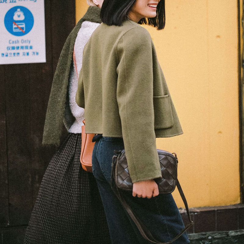 Cardigan With Pockets in Olive