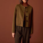 Cardigan With Pockets in Olive