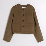 Cardigan With Pockets in Olive