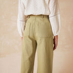 Wide Leg Trousers in Military