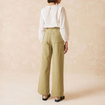 Wide Leg Trousers in Military