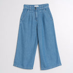 Wide Leg Denim Pants in Texan