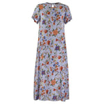 Revere Printed Silk T Shirt Dress in Light Blue