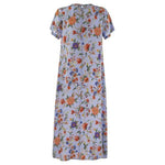 Revere Printed Silk T Shirt Dress in Light Blue