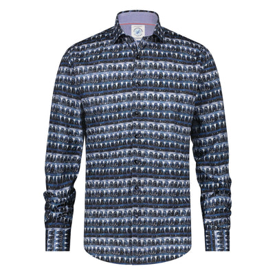 A FISH NAMED FRED Theatre View Shirt in Blue