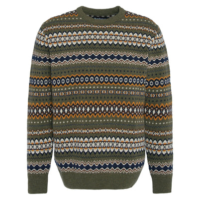 Case Fair Isle Crewneck Knit in Willow Green