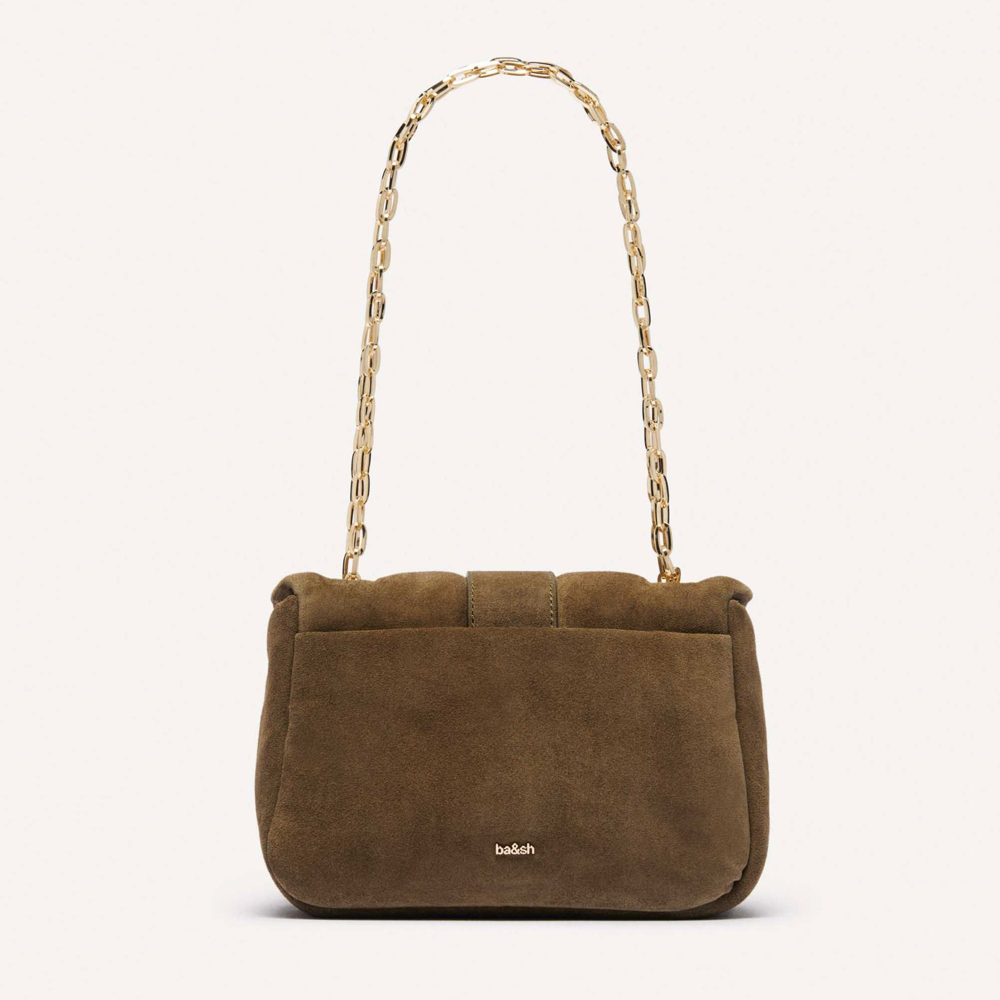 Teddy Suede Puffed Bag in Khaki Collen Clare Collen Clare