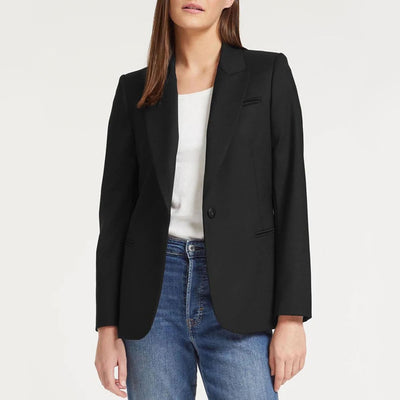 Jamie Stretch Wool Blazer in Black