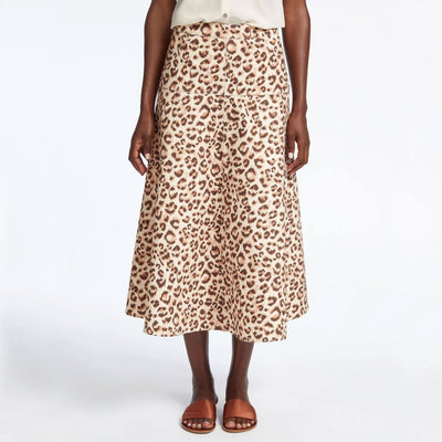 Sierra Cotton Skirt in Leopard Print