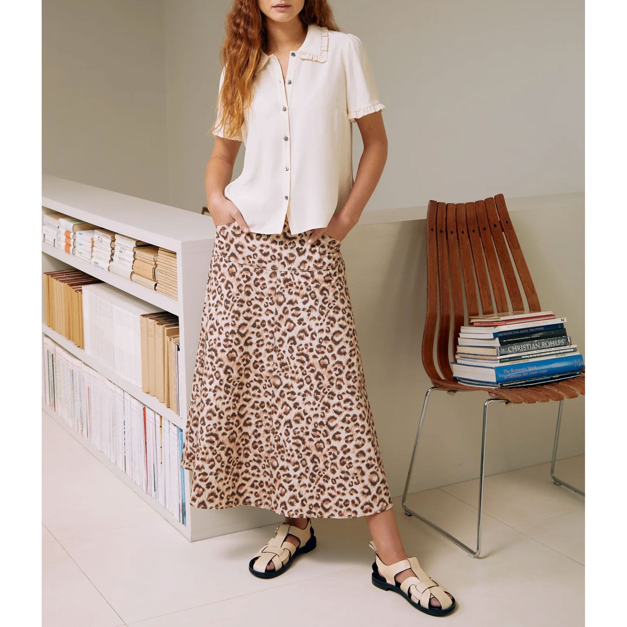 Sierra Cotton Skirt in Leopard Print Collen Clare Collen Clare