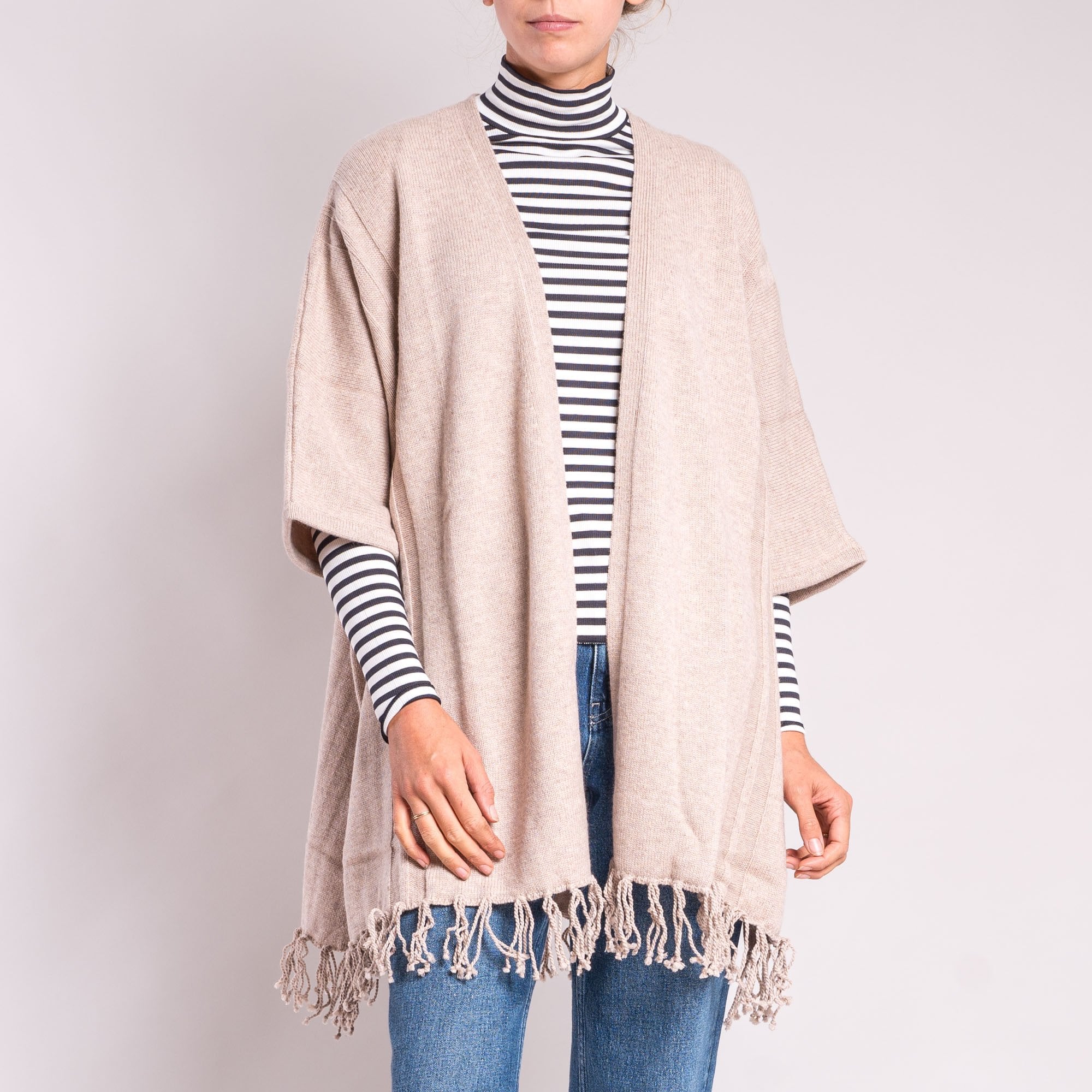 Oatmeal open hot sale front cardigan