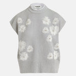 Eruby Embroidered Knit in Silver/Off White