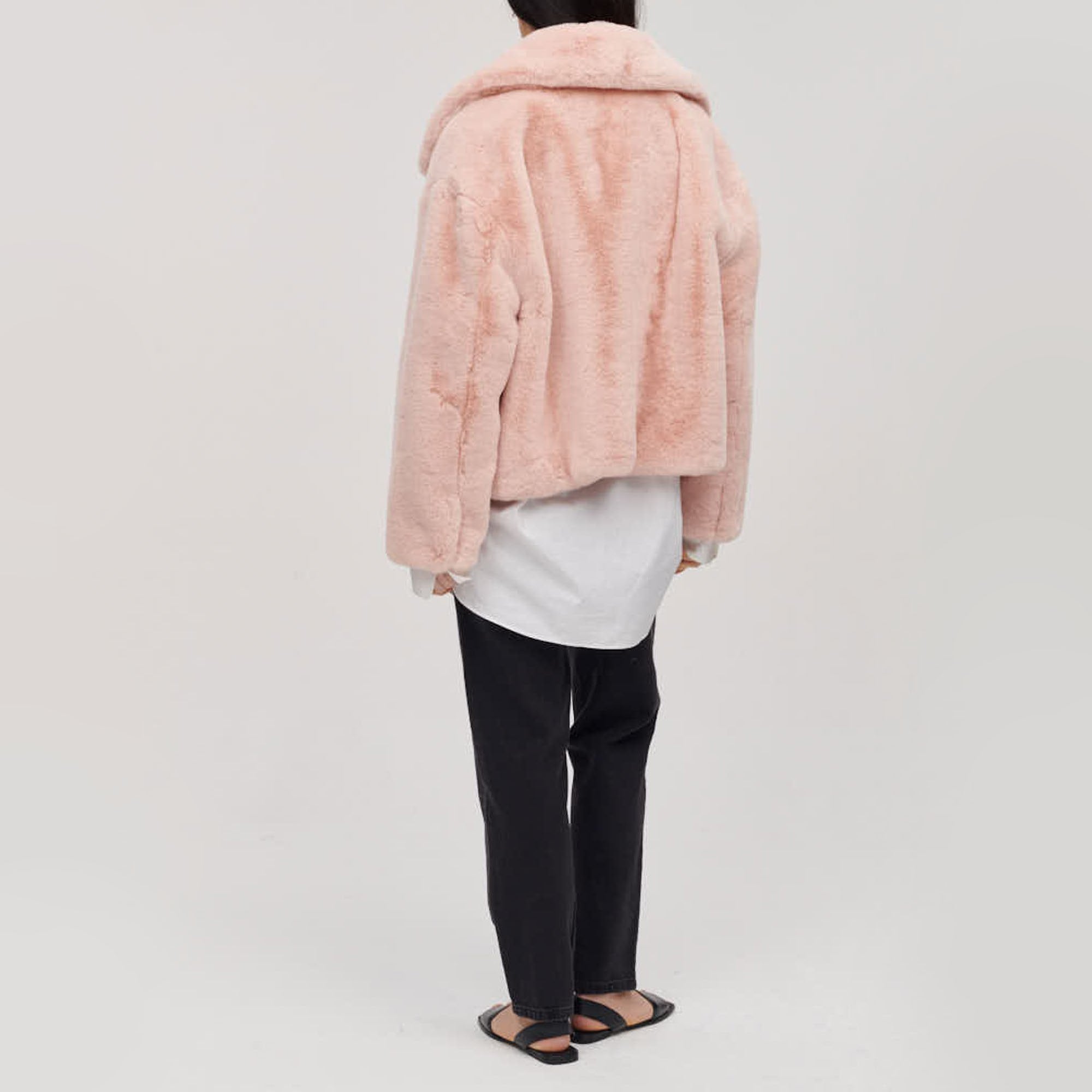 Soft pink fur on sale jacket